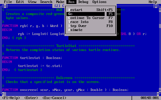 Microsoft QuickPascal Code (1989)